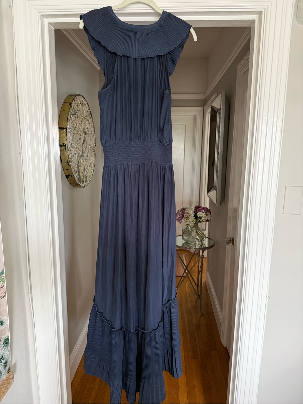 Ramy Brook Navy Pleated Ruffle Maxi Dress - Picture 2 of 4